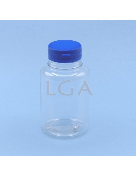 Crystal plastic capsule box 250ml with impregnable wide cap