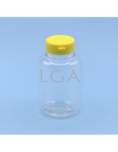 Pilulier plastique cristal 250ml, à couvercle...