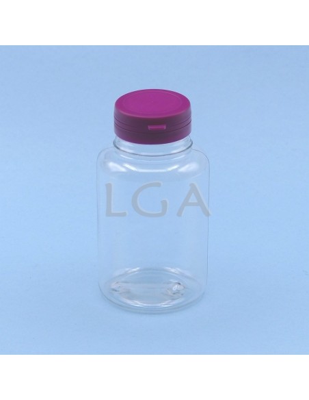 Zoppica a pillole in plastica cristallo 250ml con capsula antimanomissione