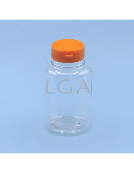 Crystal plastic capsule box 250ml with impregnable wide cap