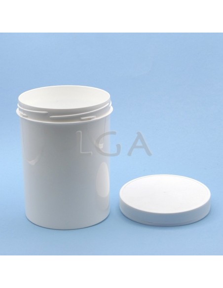White screw jar with impregnable lid
