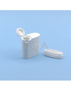Pilulier plastique plat avec couvercle, 30ml