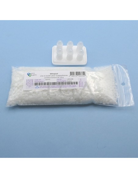 Mould for 6 Suppositories 1 g with 120 g Witepsol®
