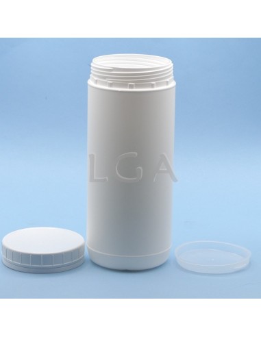Pot plastique vissant blanc avec couvercle...