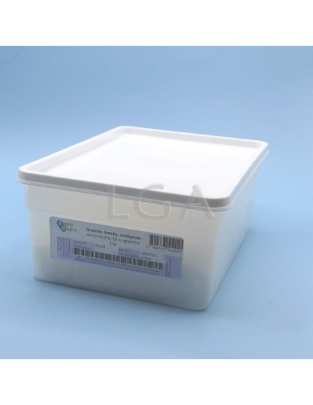 Homeopatic granules, sugar neutral (100% sacchar.)