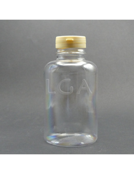 Pilulier plastique cristal 500ml, à couvercle inviolable