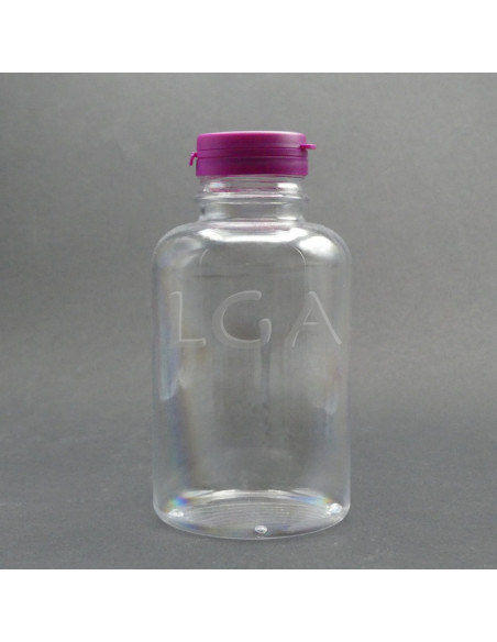 Pilulier plastique cristal 500ml, à couvercle inviolable