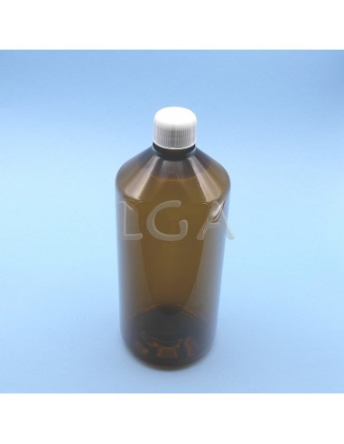 Flacons sirop PET ambré ronds Ø28 1000ml