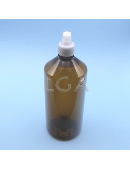 Flacons sirop PET ambré ronds Ø28 1000ml