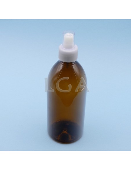 PET crystal amber round syrup bottles Ø28 500ml