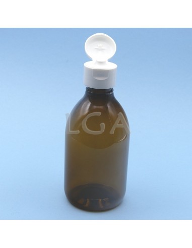 PET crystal amber round syrup bottles Ø28 300ml
