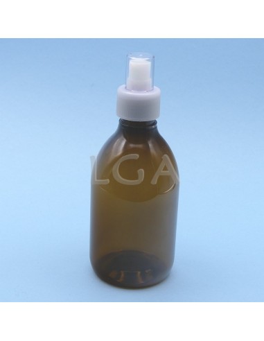 Flacons sirop PET ambré ronds Ø28 300ml