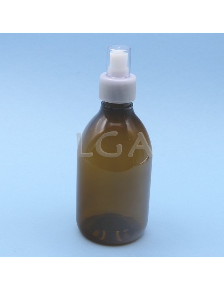 PET crystal amber round syrup bottles Ø28 300ml