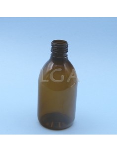 Frasco rotondo para jarabe- de plástico ámbar Ø28 300ml