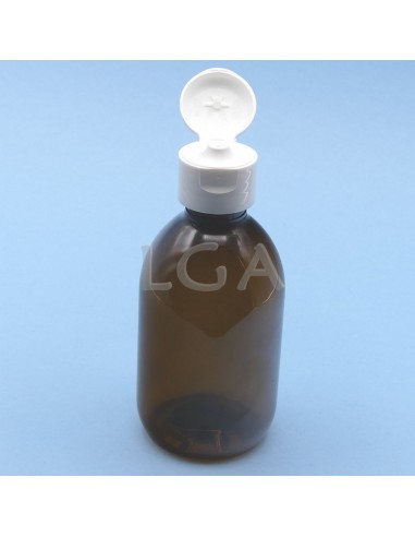 Flacons sirop PET ambré ronds Ø28 250ml