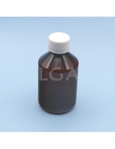 Flacons sirop PET ambré ronds Ø28 200ml
