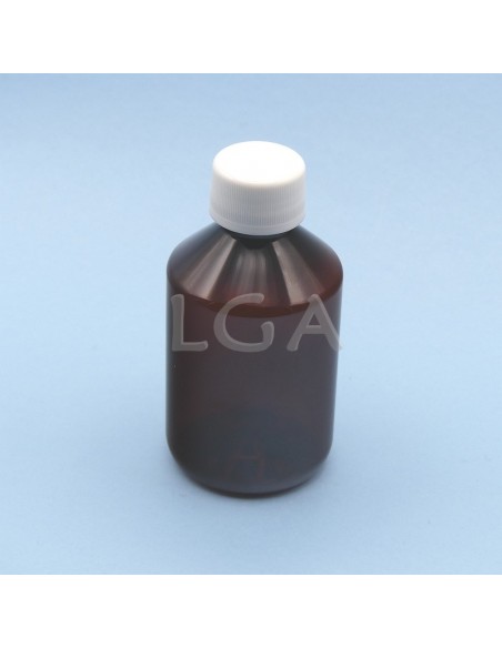 Flacons sirop PET ambré ronds Ø28 200ml