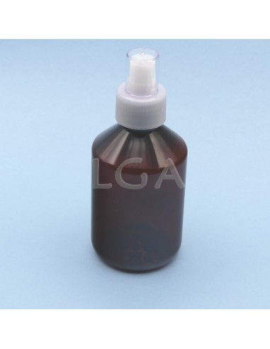 PET crystal amber round syrup bottles Ø28 200ml