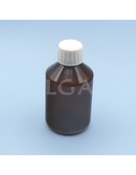 PET crystal amber round syrup bottles Ø28 200ml
