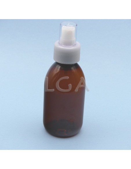 Flacons sirop PET ambré ronds Ø28 150ml