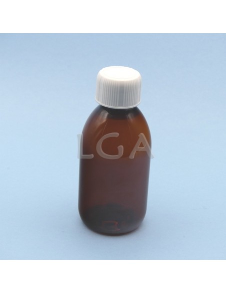 PET crystal amber round syrup bottles Ø28 125ml