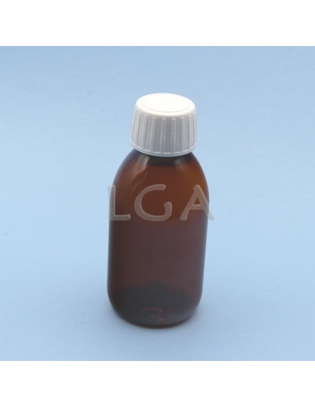 PET crystal amber round syrup bottles Ø28 125ml