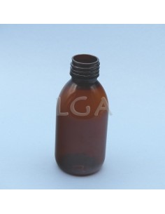 PET crystal amber round syrup bottles Ø28 125ml