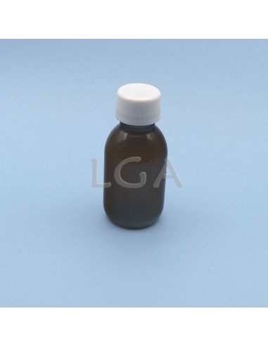PET crystal amber round syrup bottles Ø28 100ml