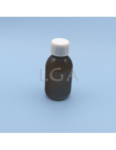 Flacons sirop PET ambré ronds Ø28 100ml