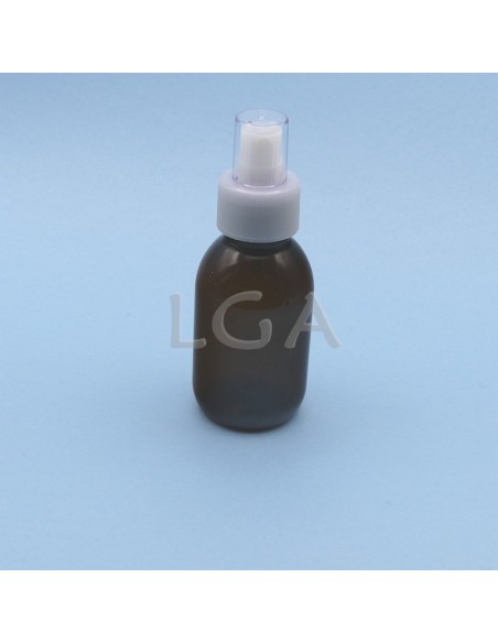 Flacone rotondo per sciroppo- PET plastica ambra Ø28 100ml