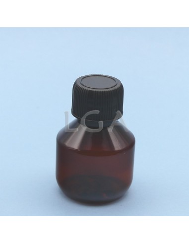 Flacons sirop PET ambré ronds Ø28 50ml