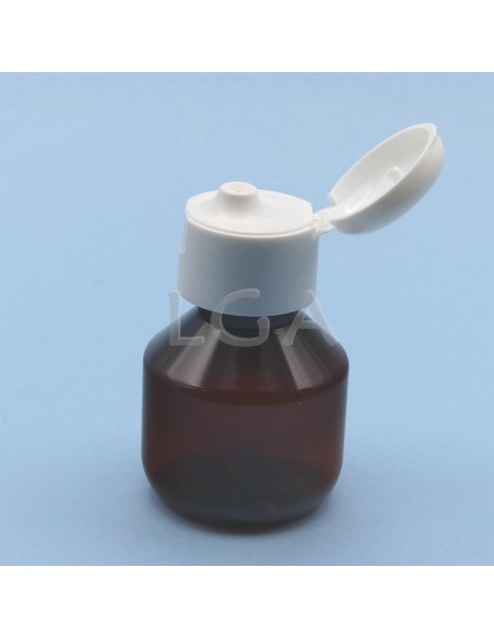 Flacons sirop PET ambré ronds Ø28 50ml