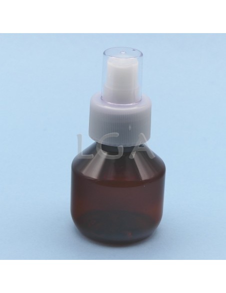 Flacone rotondo per sciroppo- PET plastica ambra Ø28 50ml