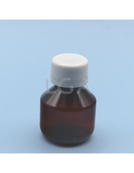 PET crystal amber round syrup bottles Ø28 50ml