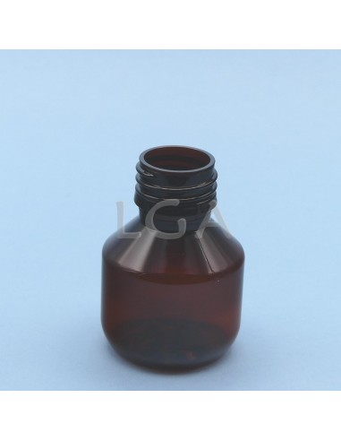 Flacons sirop PET ambré ronds Ø28 50ml