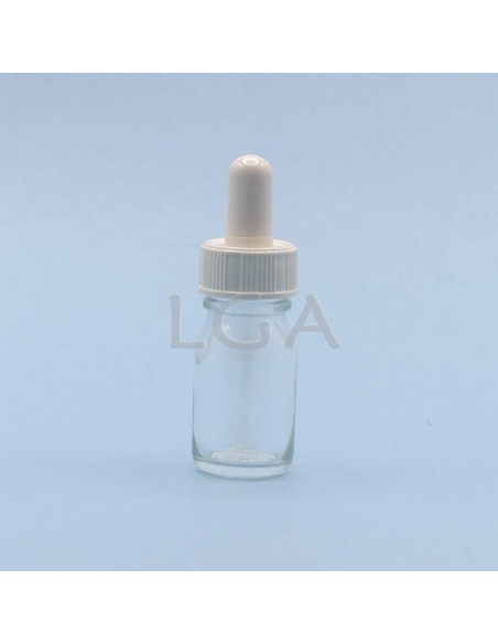 White glass round bottle Ø18 "Pharmacy" 10ml