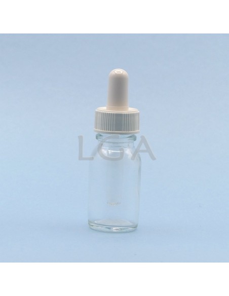 Rundes Fläschchen aus weißes Glas- Ø18 Pharmazie 15ml