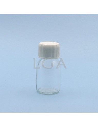 White glass round bottle ØPP28 30ml