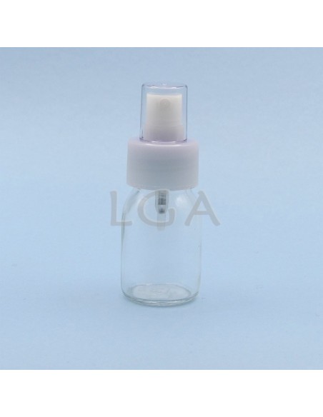 Flacon verre rond PP28 blanc 30ml