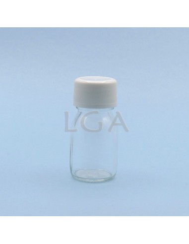 White glass round bottle ØPP28 30ml