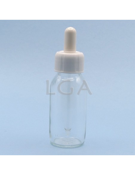 Flacone rotondo vetro bianco ØPP28 60ml