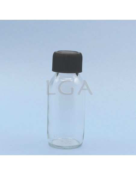 Flacon verre rond PP28 blanc 60ml