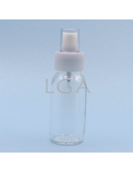 Rundes Fläschchen aus weißes Glas- ØPP28 60ml