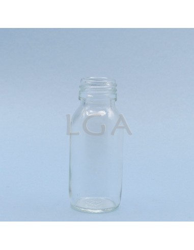 White glass round bottle ØPP28 60ml