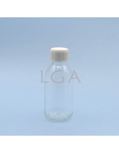 White glass round bottle ØPP28 100ml