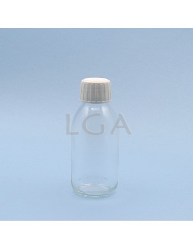 White glass round bottle ØPP28 100ml