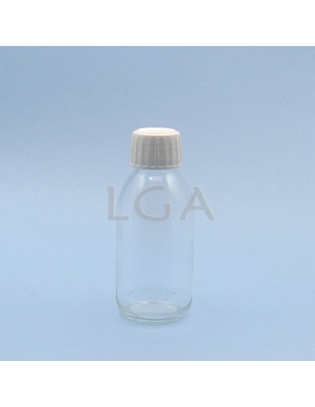 White glass round bottle ØPP28 100ml
