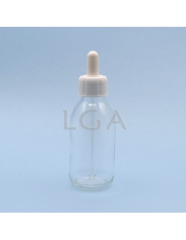 Flacone rotondo vetro bianco ØPP28 125ml