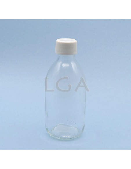 White glass round bottle ØPP28 250ml