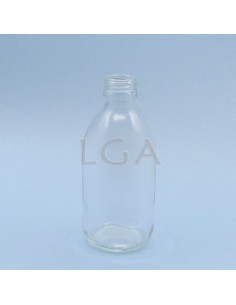Rundes Fläschchen aus weißes Glas- ØPP28 250ml